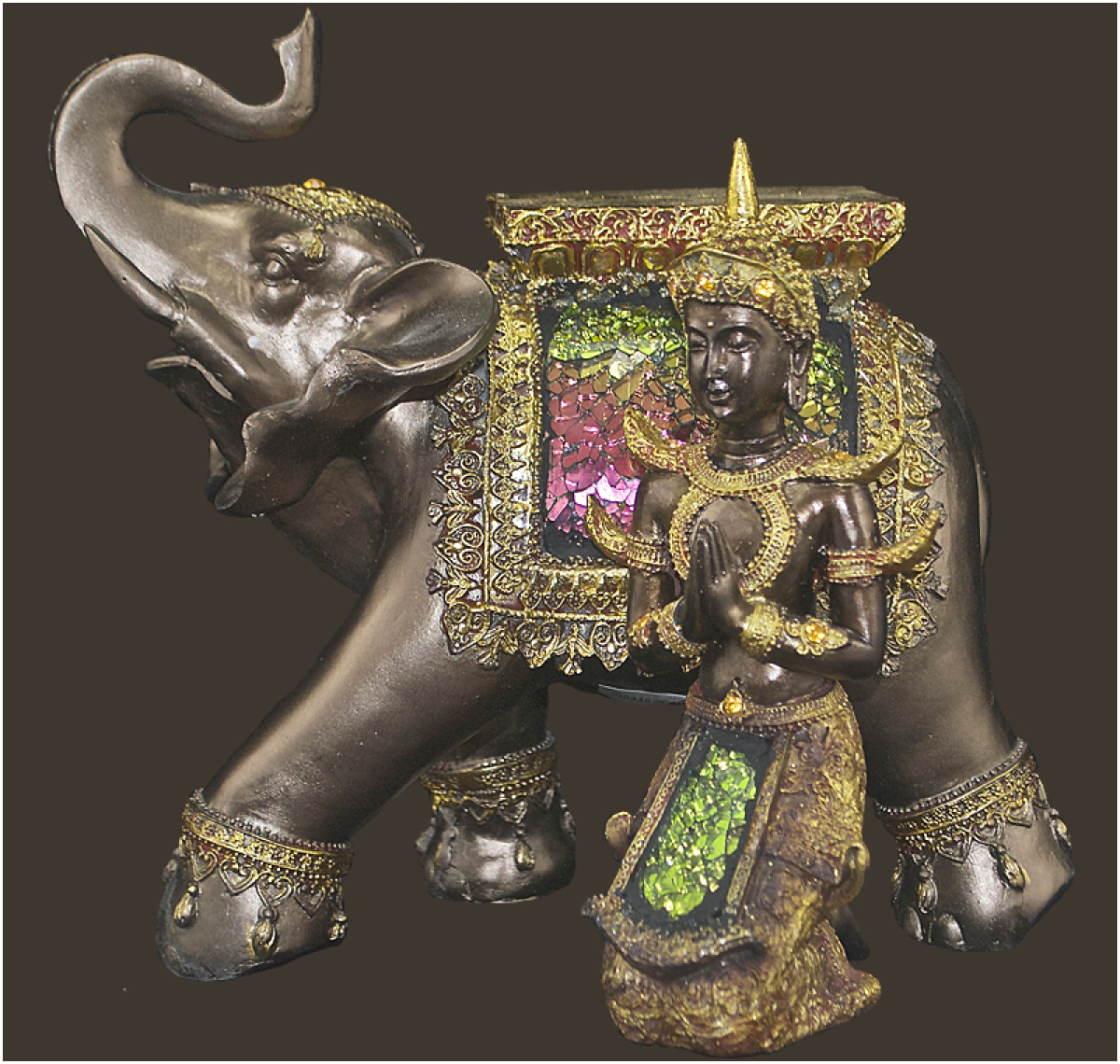 Thai Buddha auf Elefant (Figur 1) Höhe: 35 cm
