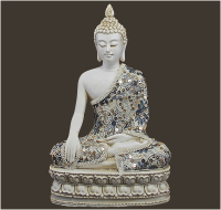 Buddha weiss Höhe: 29 cm