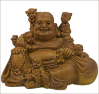 Happy-Buddha mit Kindern Höhe: 10 cm