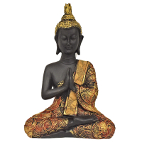 Buddha schwarz/gold (Figur 2) Höhe: 21 cm