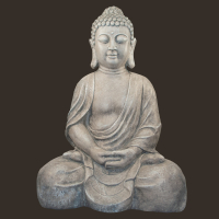 Meditations-Buddha grau Höhe: 71 cm