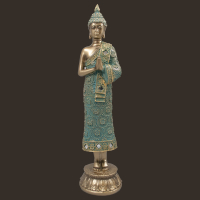Goldener Buddha stehend Höhe: 36 cm