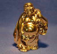 Happy-Buddha Gold glänzend Höhe: 7 cm