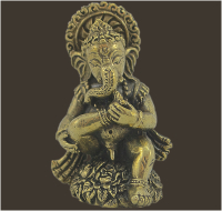 Ganesha-Figur sitzend aus Messing Höhe: 5 cm
