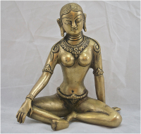 Parvati Statue Messing Höhe: 15 cm