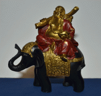 Lachender Buddha reitet auf Elefant (Figur 2) Höhe: 13,5 cm