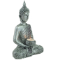 Preview: Buddha mit Teelicht silber (Figur 1) Höhe: 25 cm