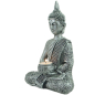 Preview: Buddha mit Teelicht silber (Figur 1) Höhe: 25 cm