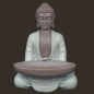 Preview: Thai-Buddha grün mit Schale Höhe: 18 cm