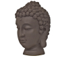 Preview: Buddha-Kopf schwarzbraun Höhe: 20 cm