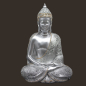 Preview: Silber-Buddha in Meditationsstellung Höhe: 36 cm