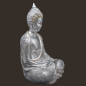 Preview: Silber-Buddha in Meditationsstellung Höhe: 36 cm