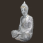 Preview: Silber-Buddha in Meditationsstellung Höhe: 36 cm