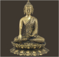 Preview: Buddha Shakyamuni auf Lotus Messing Höhe: 20 cm