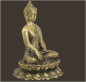 Preview: Buddha Shakyamuni auf Lotus Messing Höhe: 20 cm