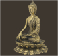 Preview: Buddha Shakyamuni auf Lotus Messing Höhe: 20 cm