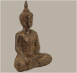 Preview: Buddha sitzend braun Höhe: 13 cm