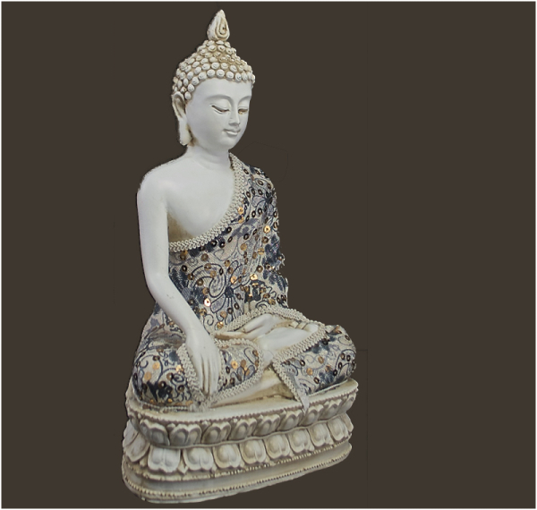 Buddha weiss Höhe: 29 cm