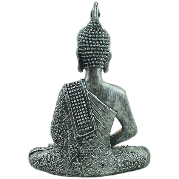 Buddha mit Teelicht silber (Figur 1) Höhe: 25 cm