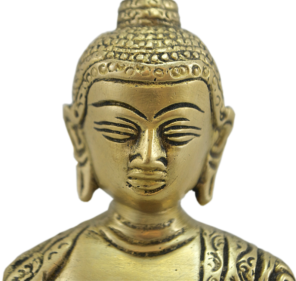 Buddha Shakyamuni Messing-Statue Höhe: 15 cm