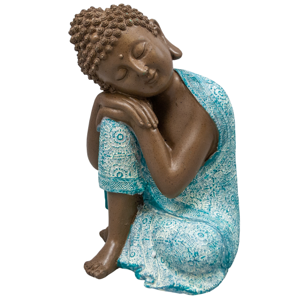 Buddha türkis/braun Höhe 23 cm