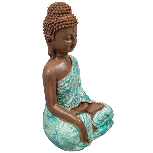 Buddha türkis/braun Höhe 21cm