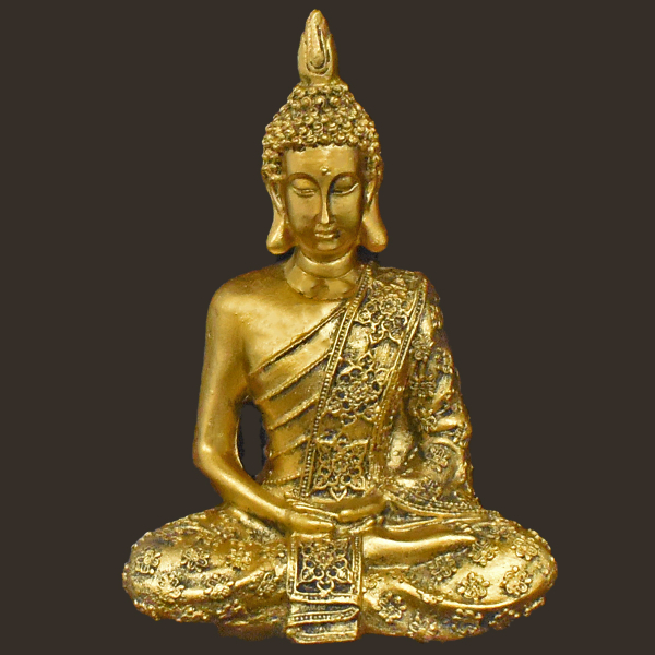 Meditations-Buddha in gold Höhe: 18 cm