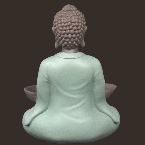 Thai-Buddha grün mit Schale Höhe: 18 cm