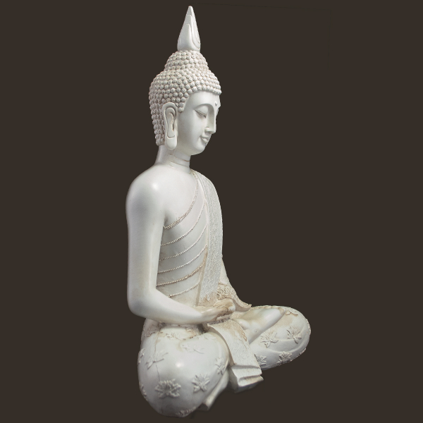 Weisser Meditations-Buddha Höhe: 40 cm