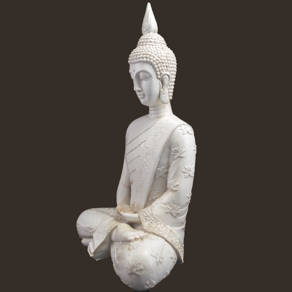 Weisser Meditations-Buddha Höhe: 40 cm