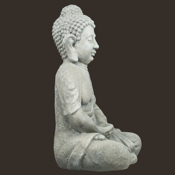 Meditations-Buddha grau Höhe: 47 cm