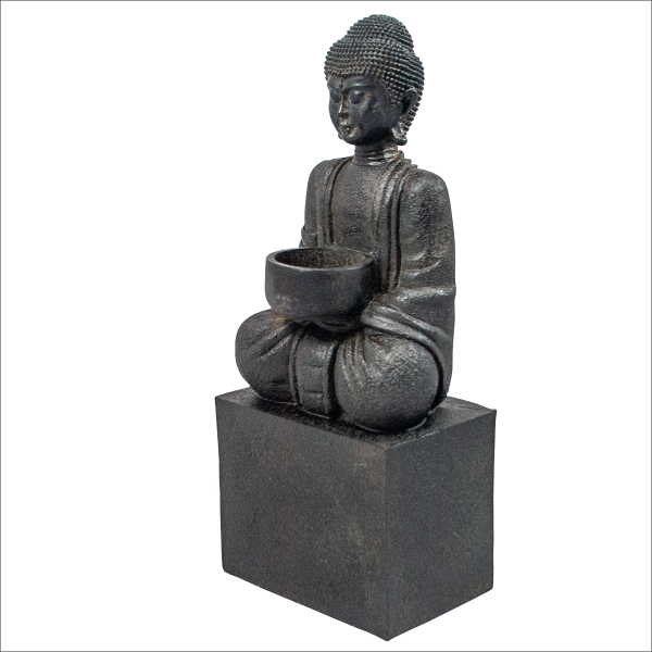 Buddha auf Sockel mit Teelicht (Figur 1) Höhe: 30 cm