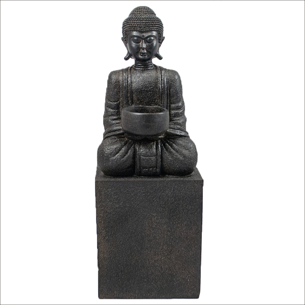 Buddha auf Sockel mit Teelicht (Figur 2) Höhe: 35 cm