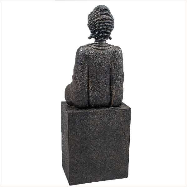 Buddha auf Sockel mit Teelicht (Figur 2) Höhe: 35 cm