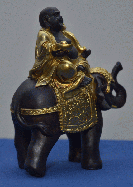 Lachender Buddha auf Elefant Höhe: 10,5 cm