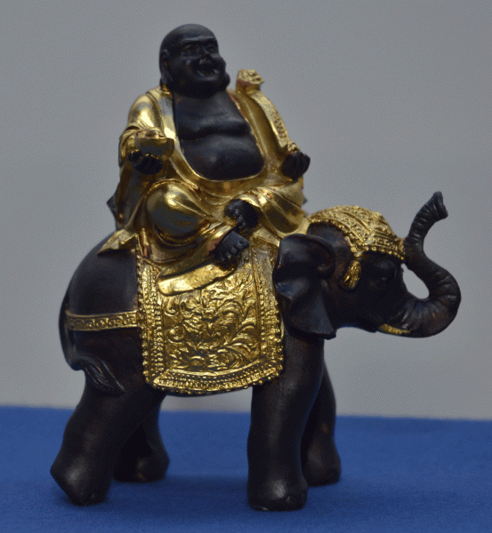 Lachender Buddha auf Elefant Höhe: 10,5 cm