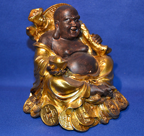 Lachender Buddha sitzend (Figur 1) Höhe: 13 cm