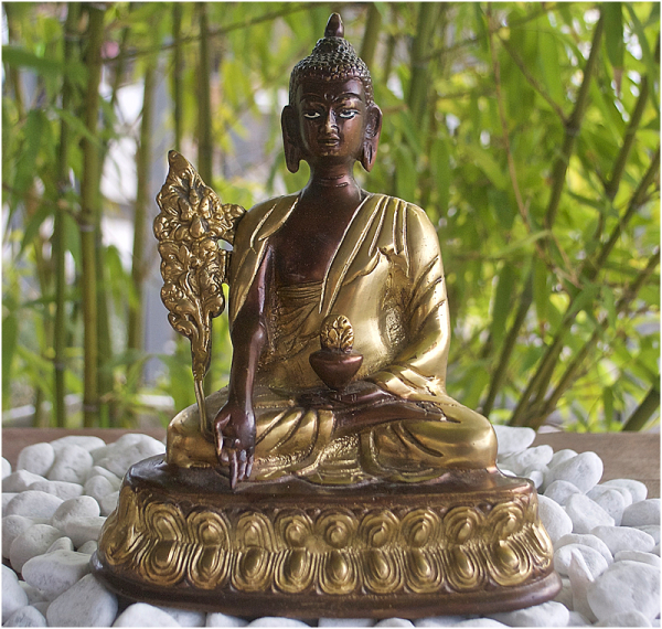 Buddha Unikat-Bronzefigur Höhe: 20 cm