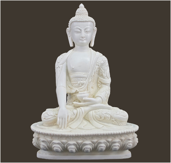 Buddha Statue weiss Höhe: 22 cm