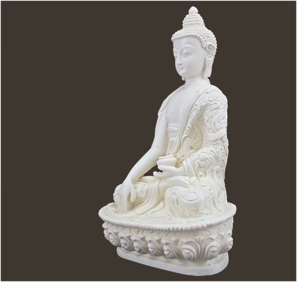 Buddha Statue weiss Höhe: 22 cm