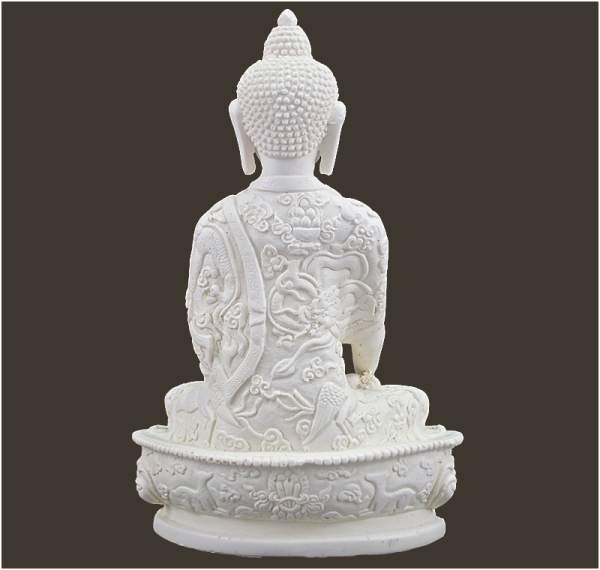 Buddha Statue weiss Höhe: 22 cm