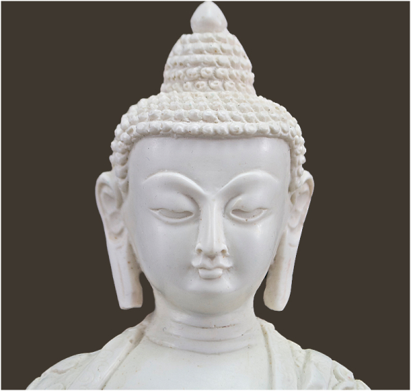 Buddha Statue weiss Höhe: 22 cm