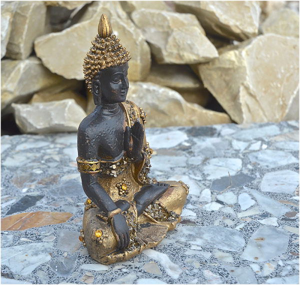 Thai Buddha im Lotussitz (Figur 1) Höhe: 10 cm