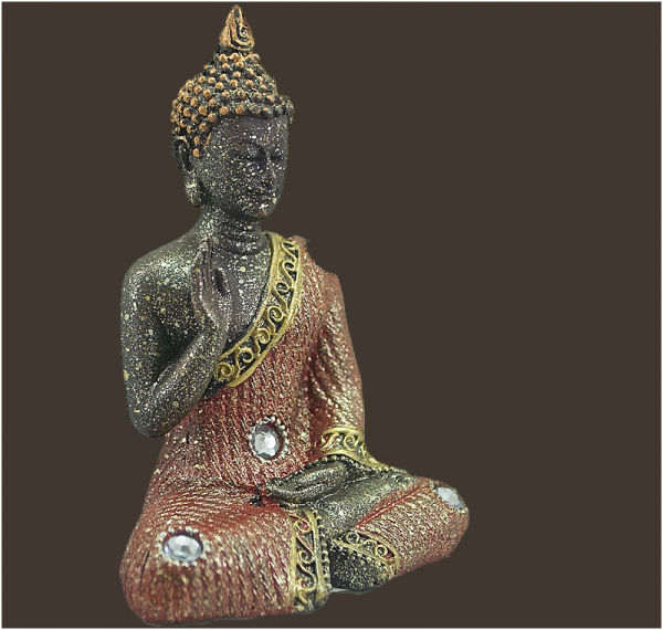 Thai Buddha schwarz/rot Höhe: 11 cm