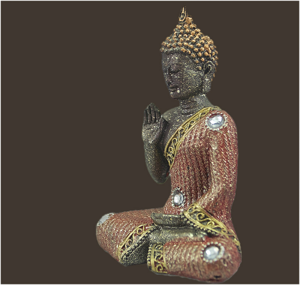 Thai Buddha schwarz/rot Höhe: 11 cm