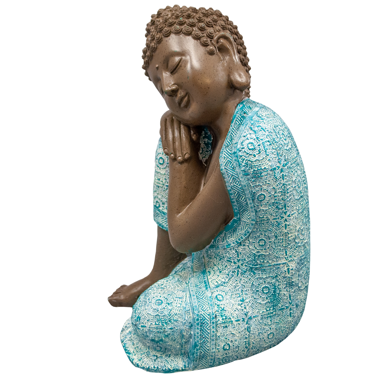 Buddha türkis/braun Höhe 23 cm