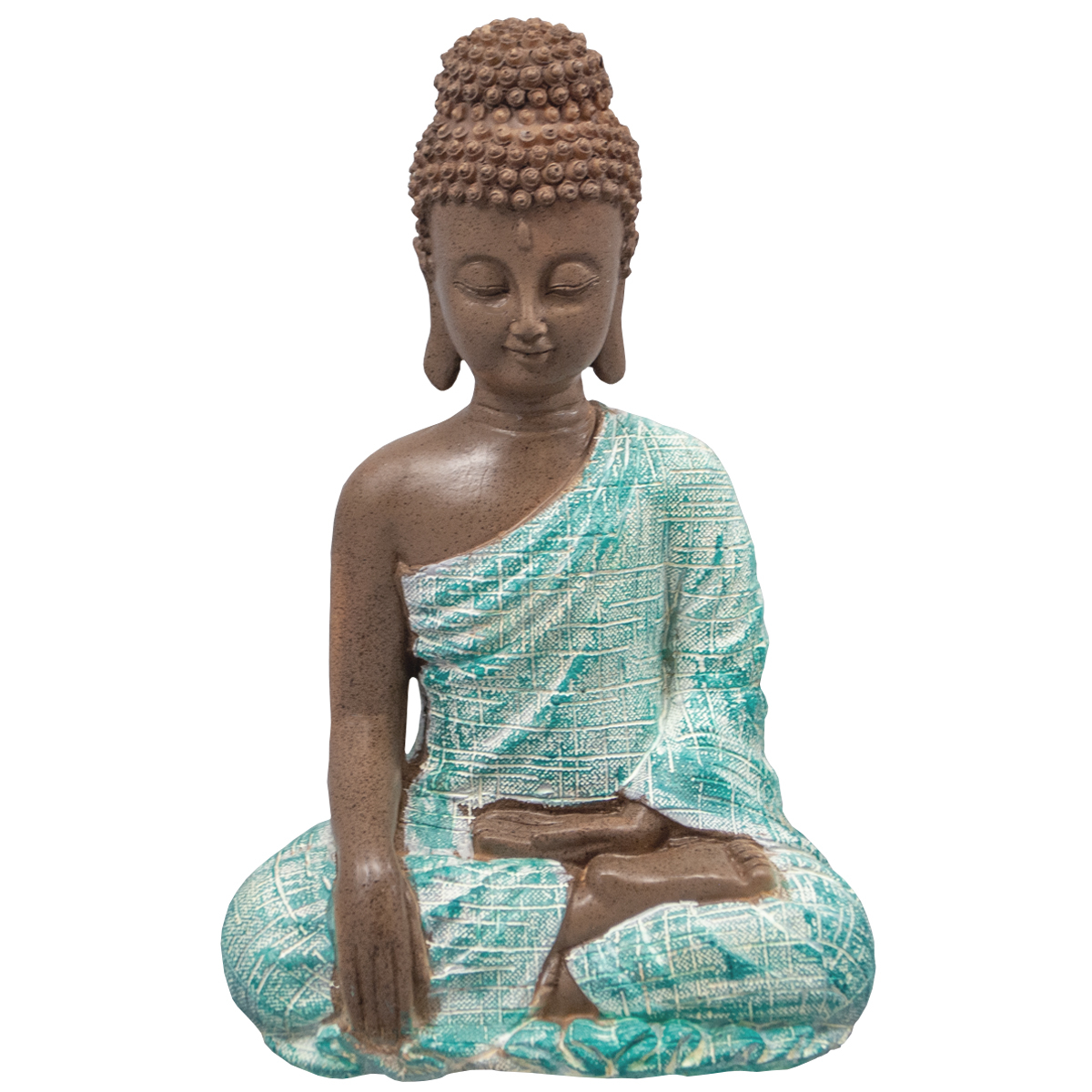 Buddha türkis/braun Höhe 21cm