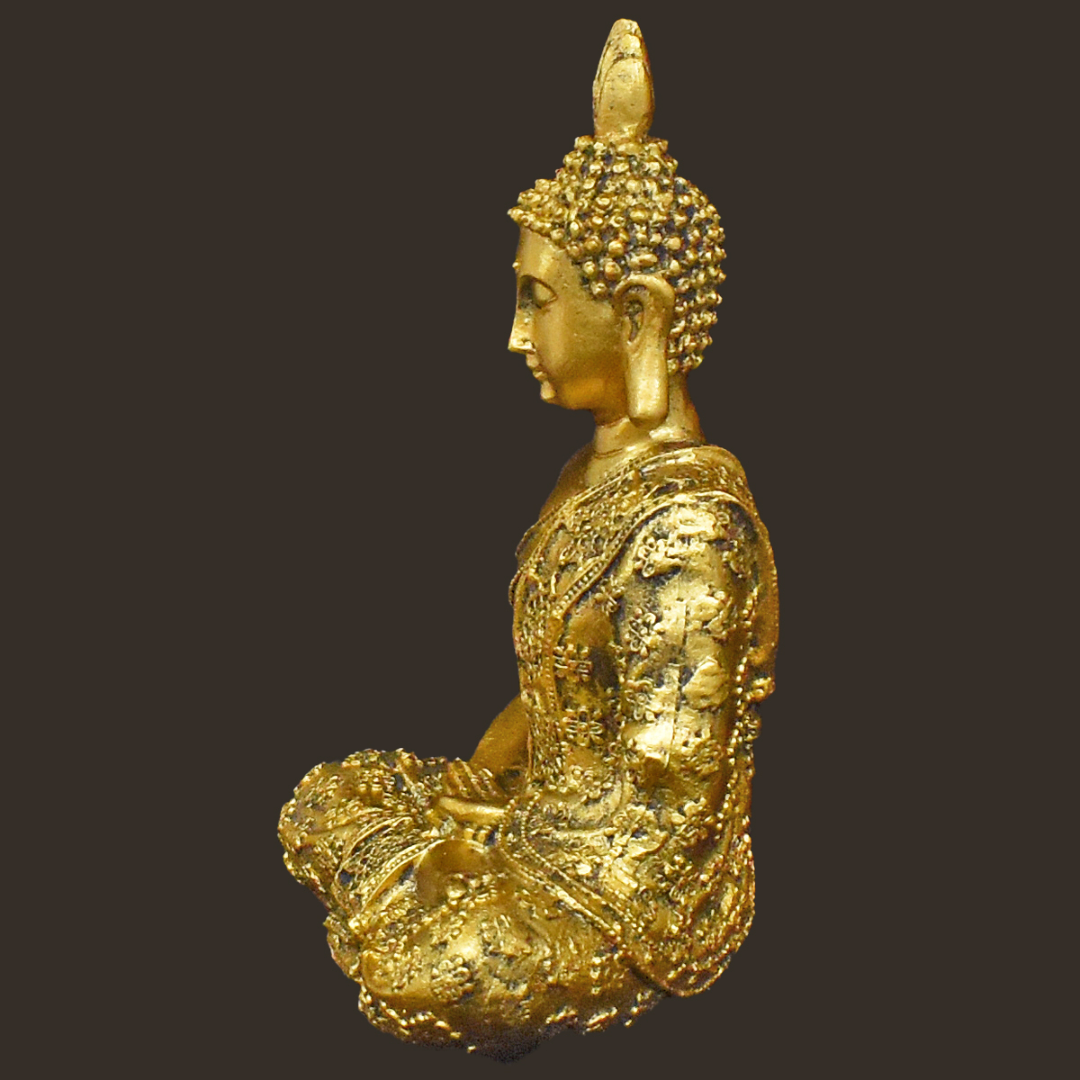 Meditations-Buddha in gold Höhe: 18 cm