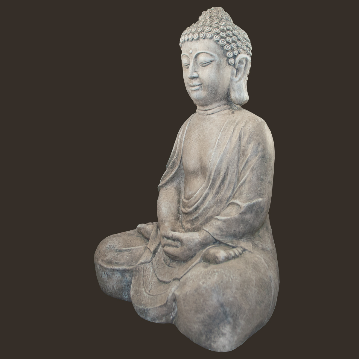 Meditations-Buddha grau Höhe: 71 cm