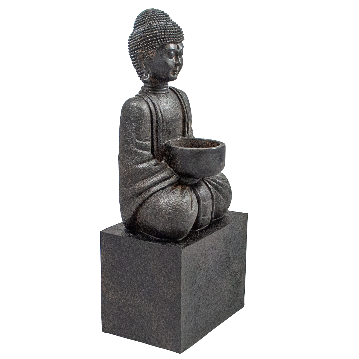 Buddha auf Sockel mit Teelicht (Figur 1) Höhe: 30 cm